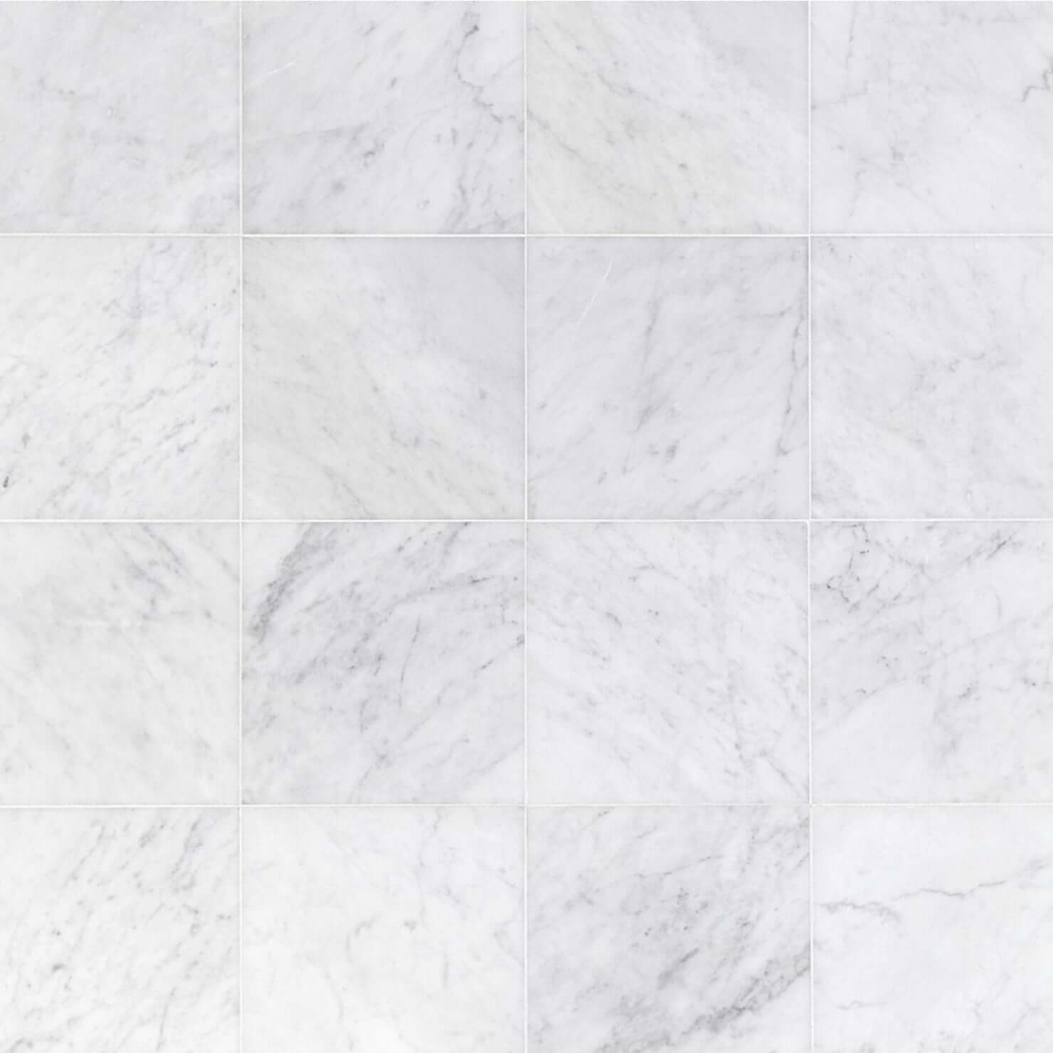 12x12 Carrara White Marble from Italy, 3/8 - Hey Tiles