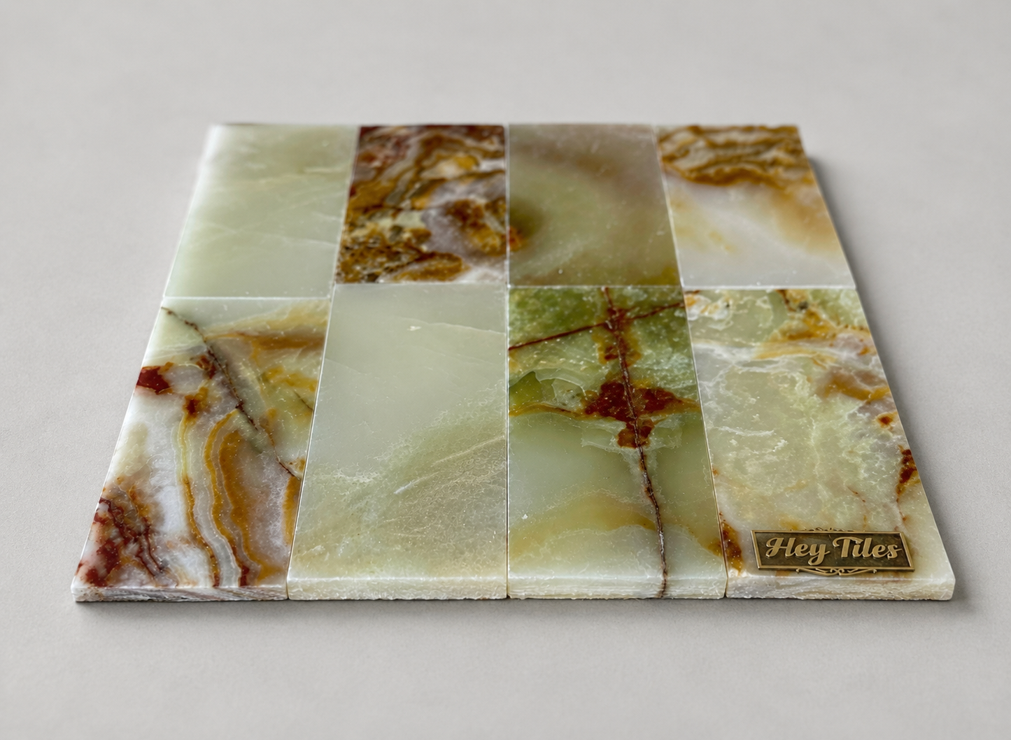 3x6 Green Onyx Polished Subway Tiles