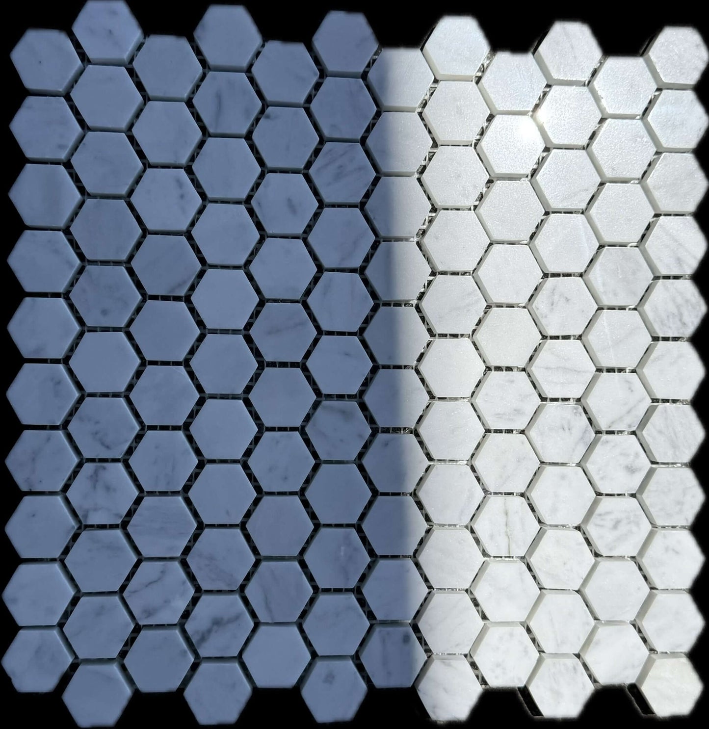 Carrara White Marble 1" Hexagon Mosaic