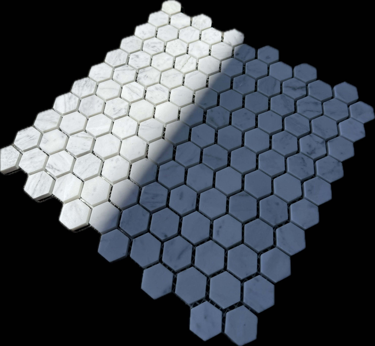 Carrara White Marble 1" Hexagon Mosaic