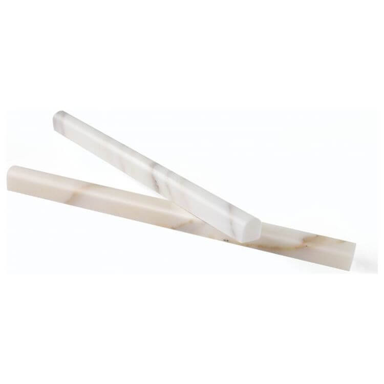 3/4 x 12 Calacatta Gold Pencil Liner POLISHED / HONED - Hey Tiles