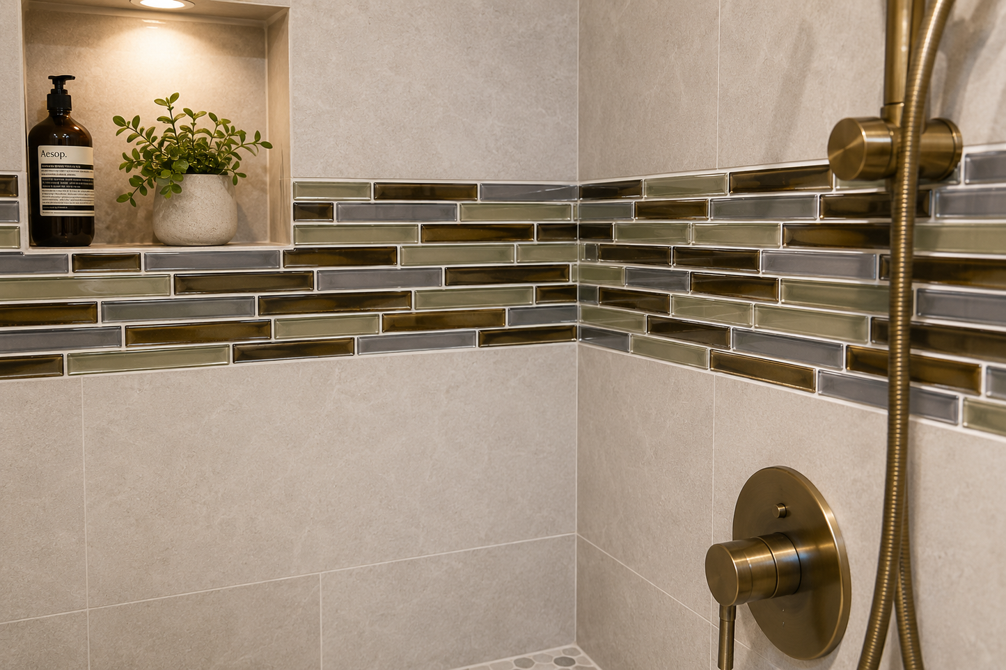 Fujiwa Lombo Series: 1/2" x 3-1/4" Persian Blue Glossy Porcelain Pencil Mosaic Tile