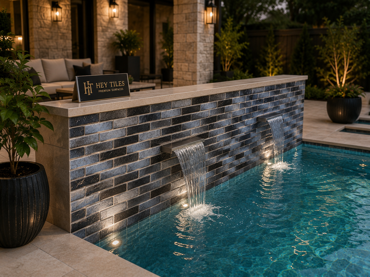 Fujiwa Lombo Series: 1/2" x 3-1/4" Aqua Matte Porcelain Pencil Mosaic Tile