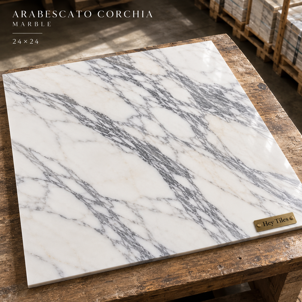 24x24 Arabescato Polished Italian Marble Tile – Hey Tiles