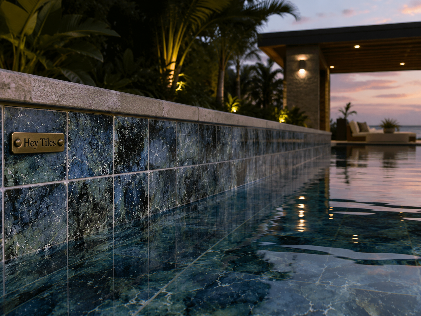 Fujiwa Lyra Series: 6" x 6" Tropicana Blue Glazed Porcelain Pool Field Tile