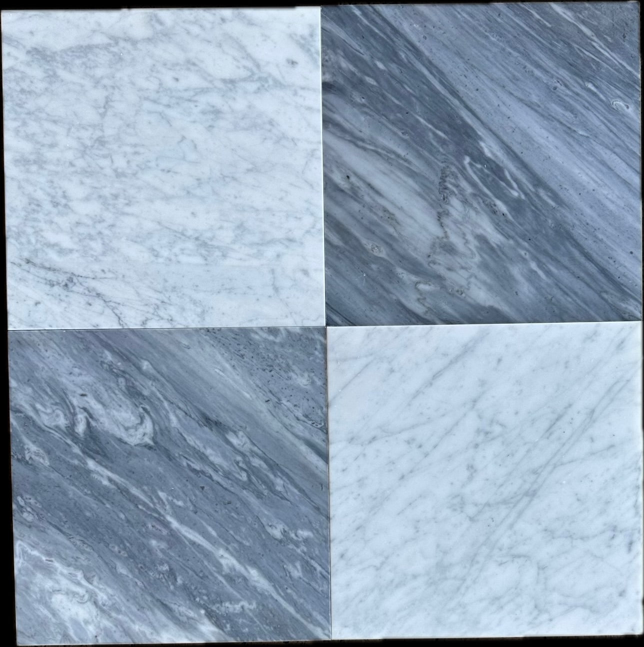 18x18 Bardiglio Nuvolato Italian Gray Marble Tile