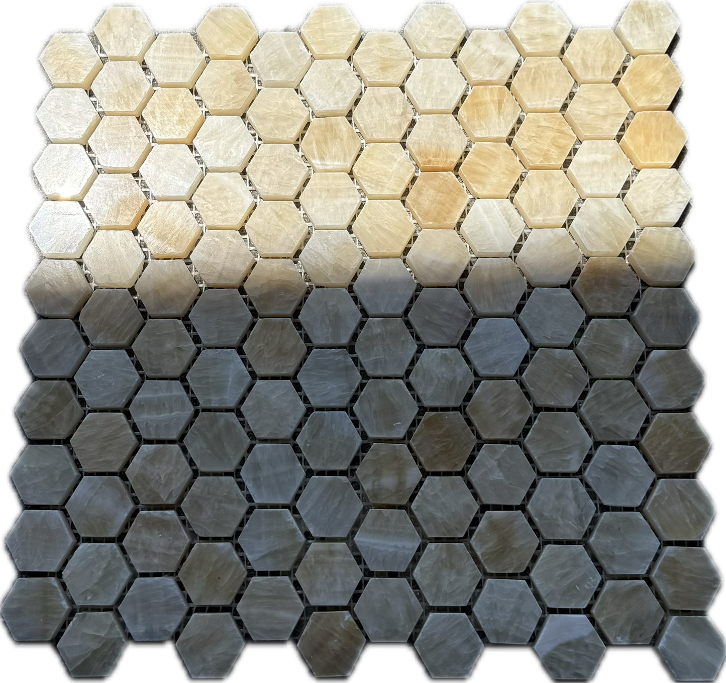 Honey Onyx Hexagon Mosaic 1x1 3/8 Polished