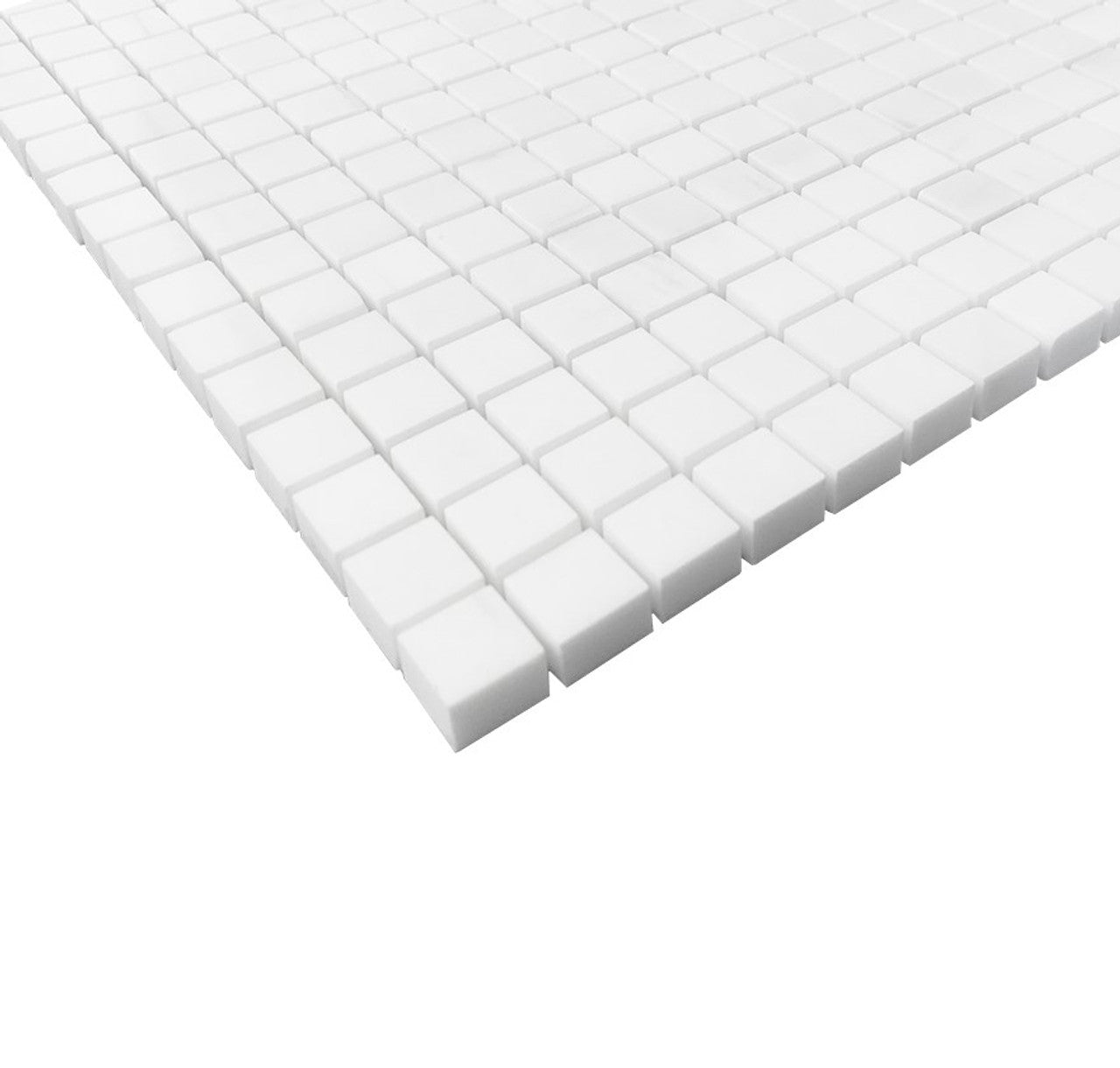5/8x5/8 Thassos White Marble Mosaic Tile from Greece