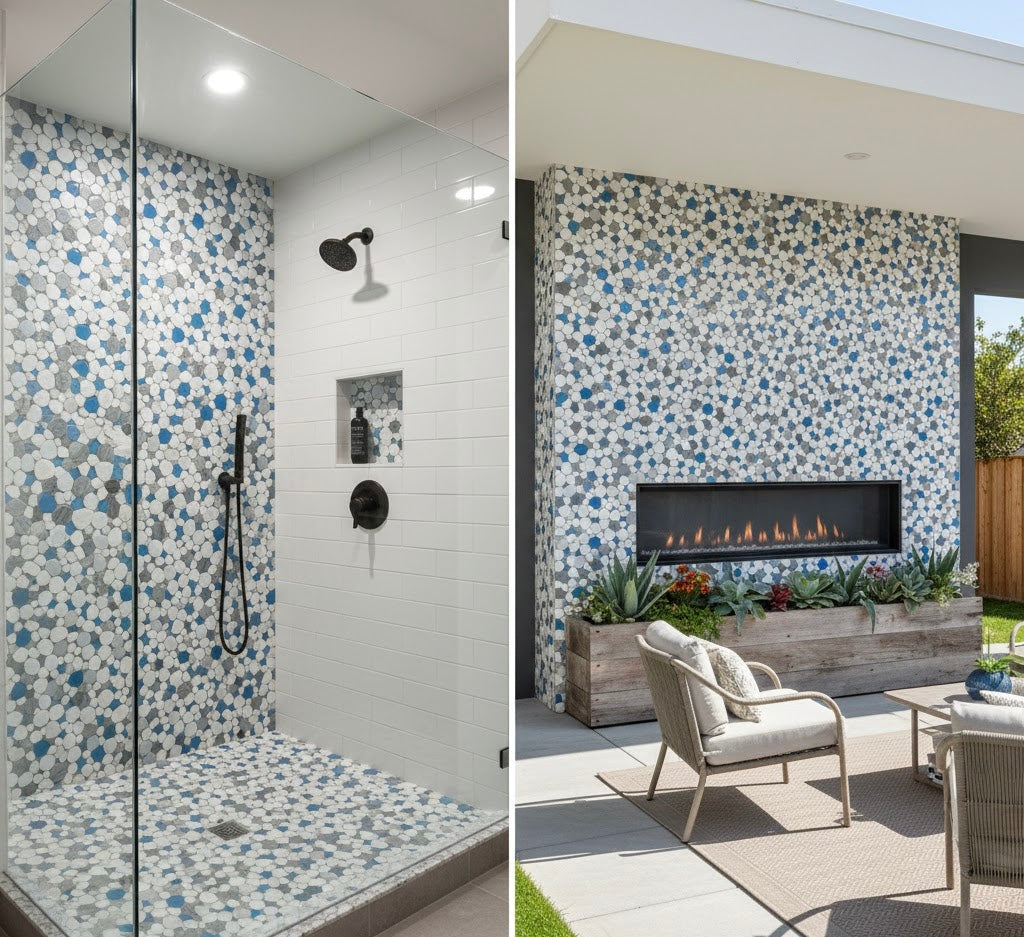 Peach Royal Blue 12 x 12