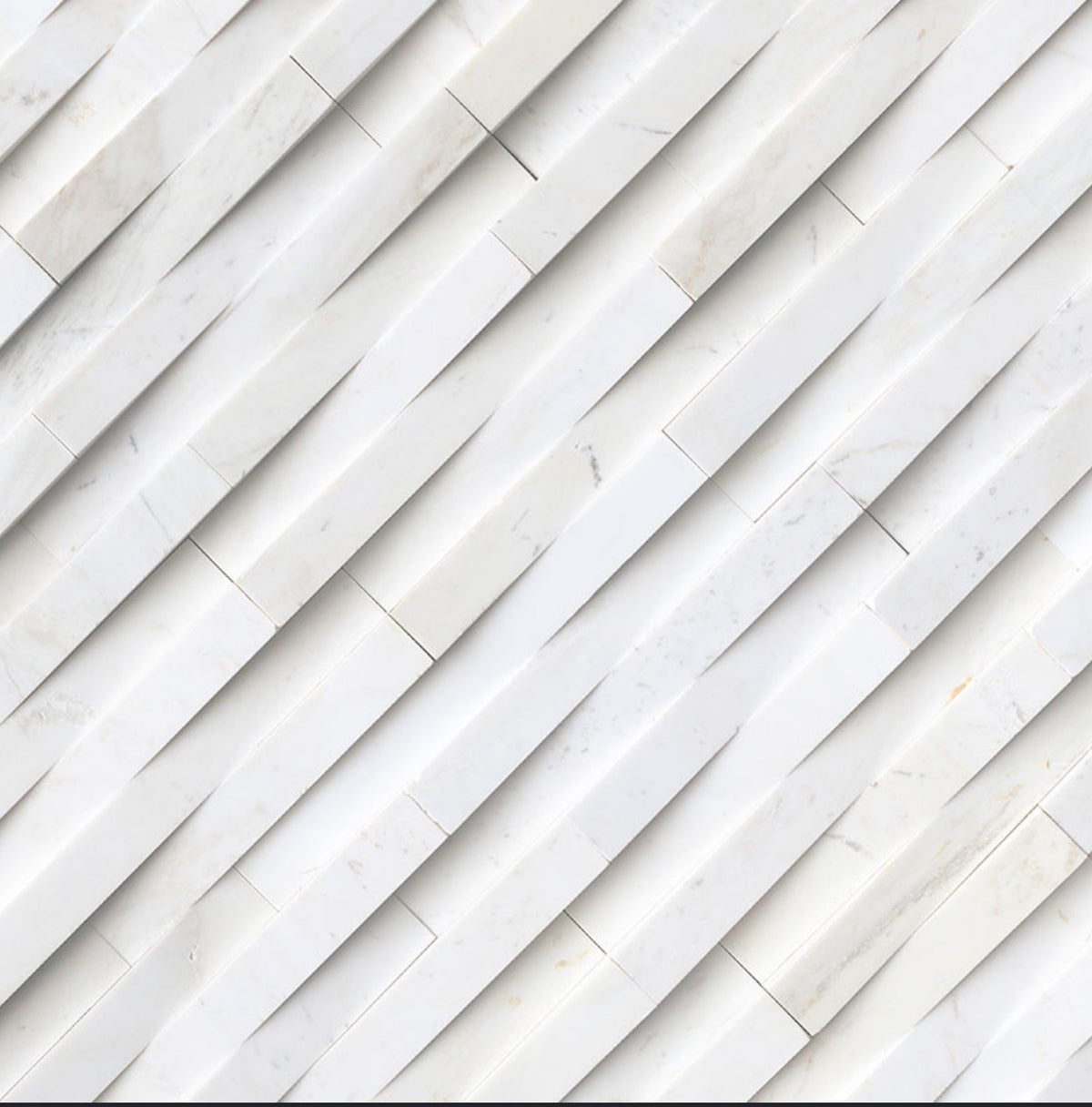 MSI RockMount Cosmic White 3D Wave 6" x 24" Marble Ledger Panel