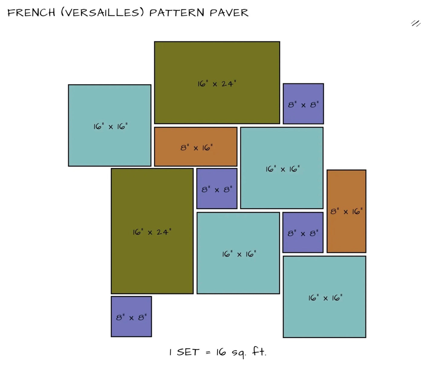 Silver Travertine Versailles Pattern (Tumbled)