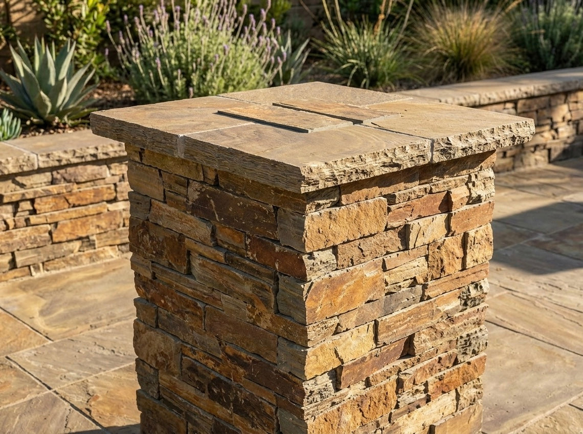 California Gold Series: 8" x 24" Natural Slate Wall Cap