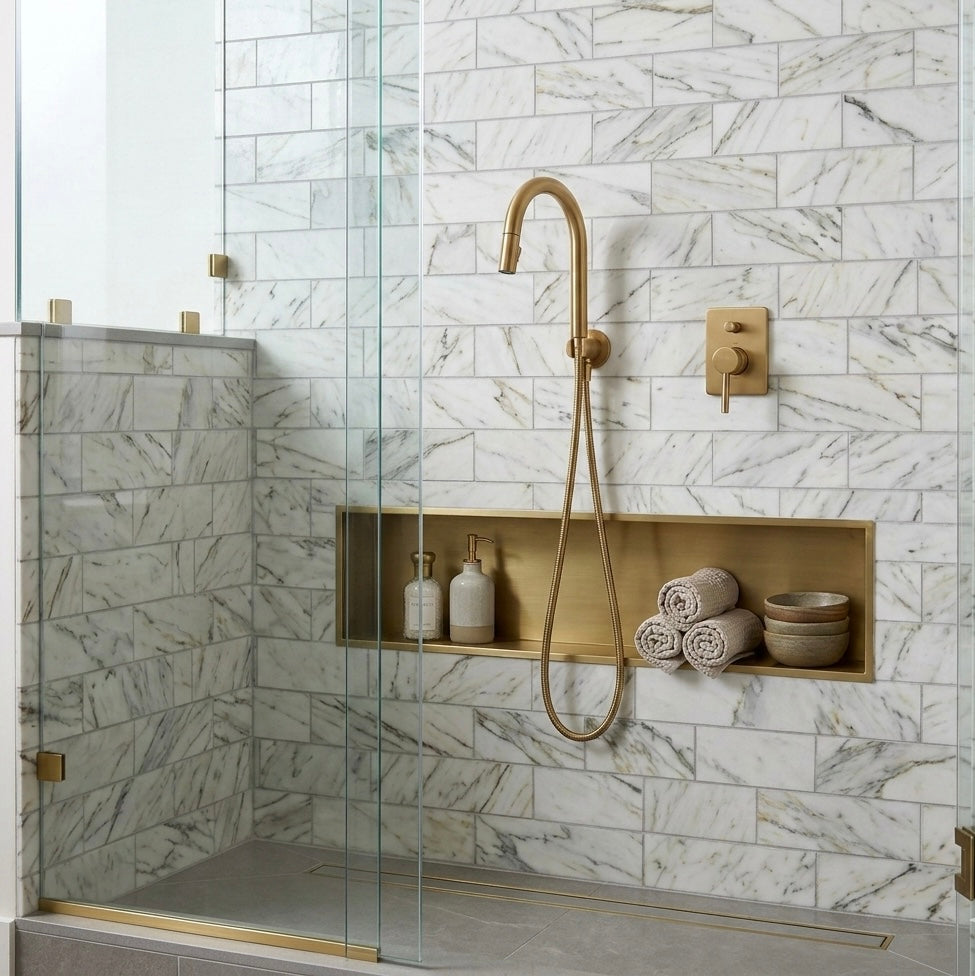 2X8 Tuscan Calacatta Gold ( Oro ) Italian Marble Tile