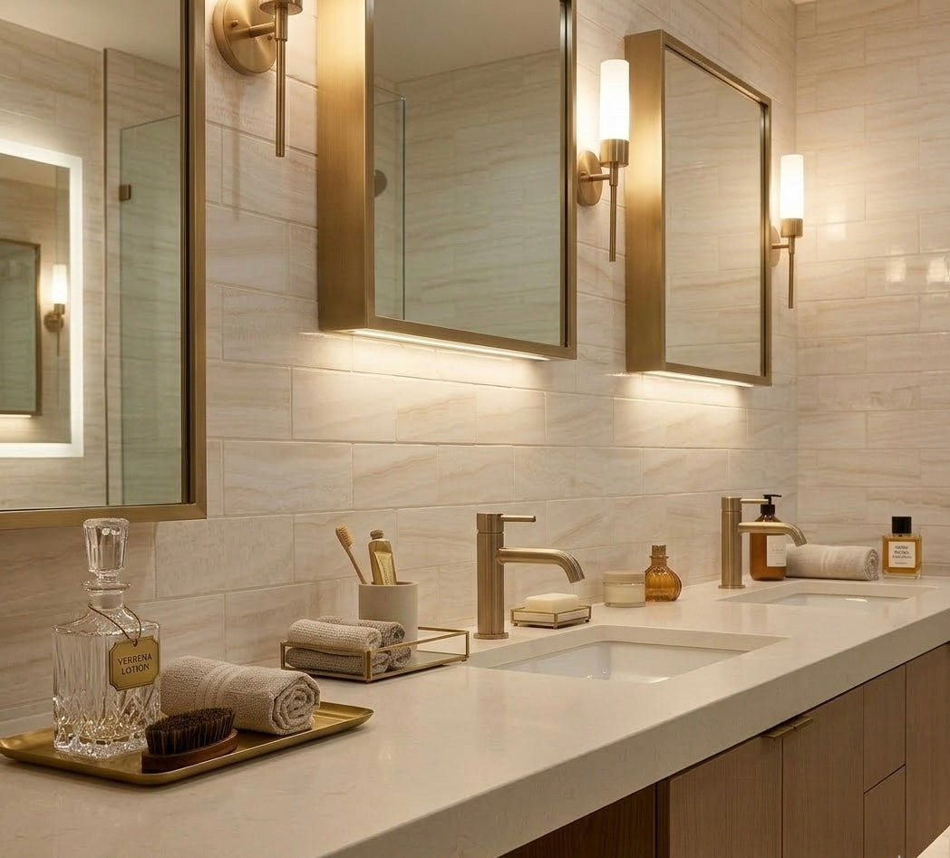 3X6 Vanilla Onyx Subway Brick Tile, Vein-Cut, Polished