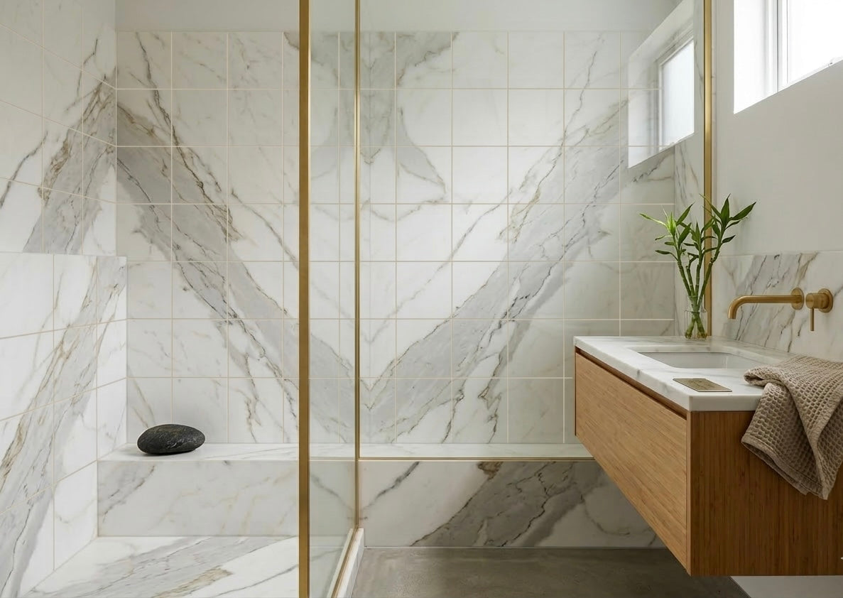 12x12 Calacatta Gold , Italian Marble, 3/8