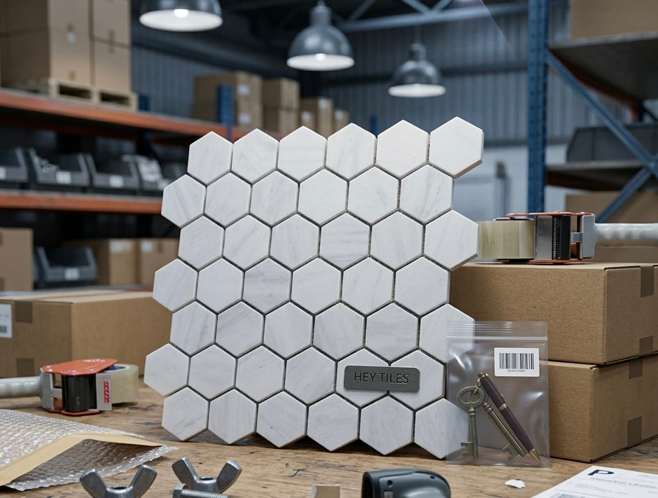 2” Bianco Dolomite Hexagon Mosaic