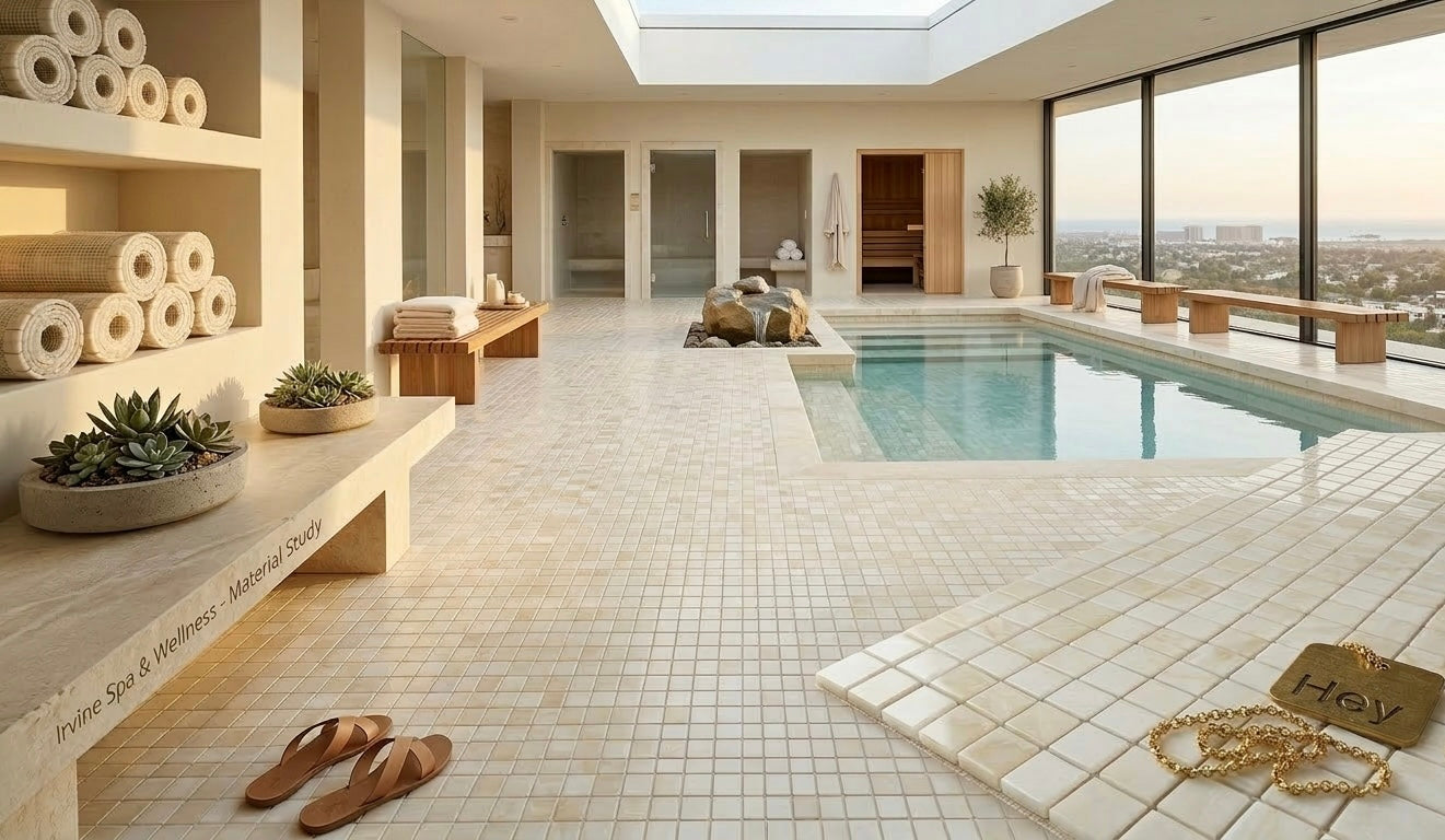 2X2 Vanilla Onyx Cross-Cut Mosaic Tile