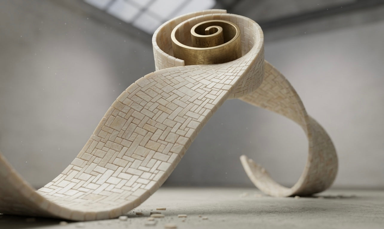 Vanilla White Onyx Basketweave Mosaic Cross-Cut w/ Onyx Dots Polished