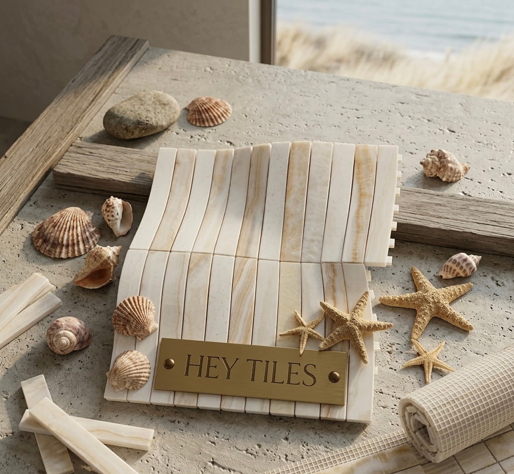 Vanilla Onyx KitKat Mosaic Tile 11.75 x 11.75