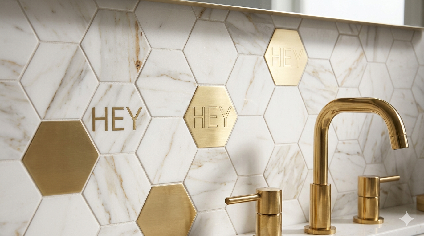 3" Tuscan Calacatta Oro Marble Hexagon Mosaic Tile