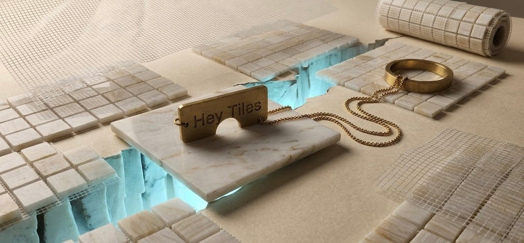 2X2 Vanilla Onyx Cross-Cut Mosaic Tile