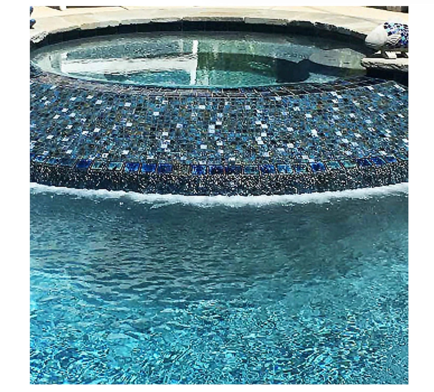 Fujiwa Oyster Blue" 3" x 3" Porcelain Pool & Spa Tile