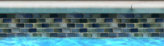 Fujiwa Glasstel Series Marine Matte 7/8" x 1-7/8" Porcelain Brick Mosaic Tile