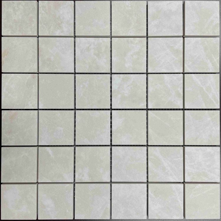 Taj Mahal Cream Matte" 12” x 12” Porcelain Mosaic Tile
