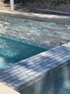 Fujiwa Vinta Pewter Gray 2" x 4" Porcelain Pool and Submerged Mosaic