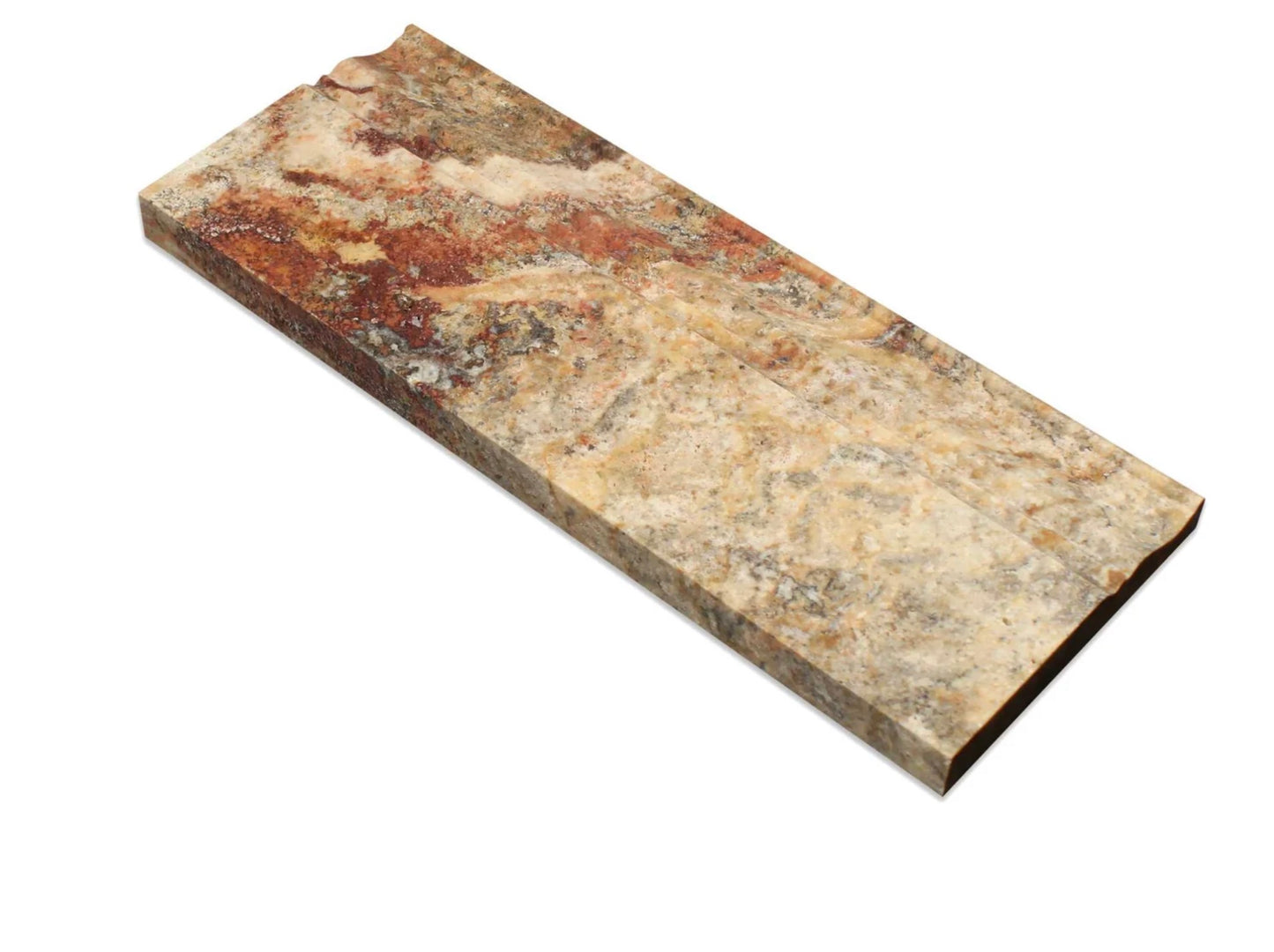 5" x 12" Scabos Travertine Honed Baseboard Trim Tile