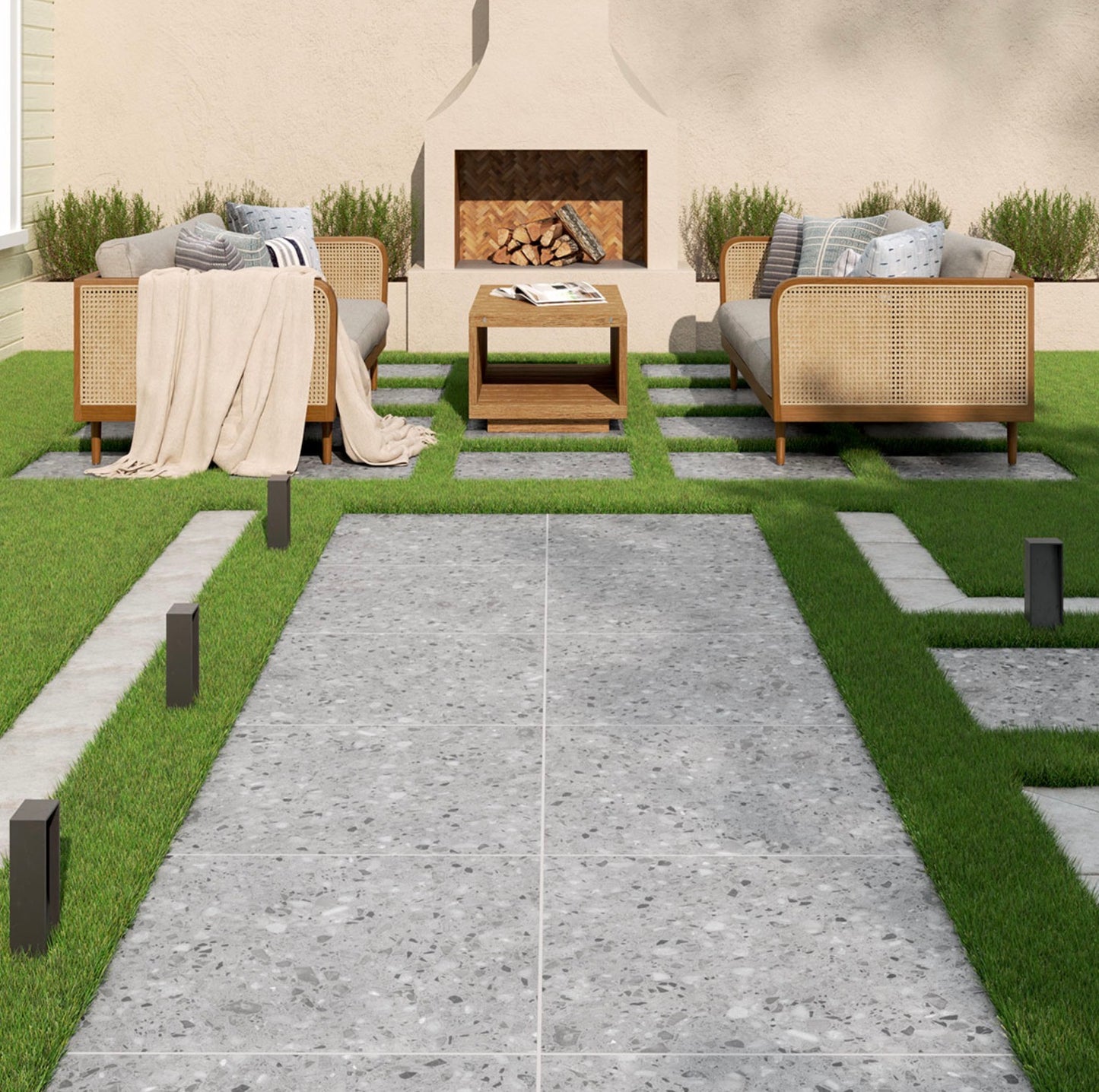 Terrazo Gris® Arterra® Series: 24" x 24" x 2cm Matte Porcelain Outdoor & Indoor Paver