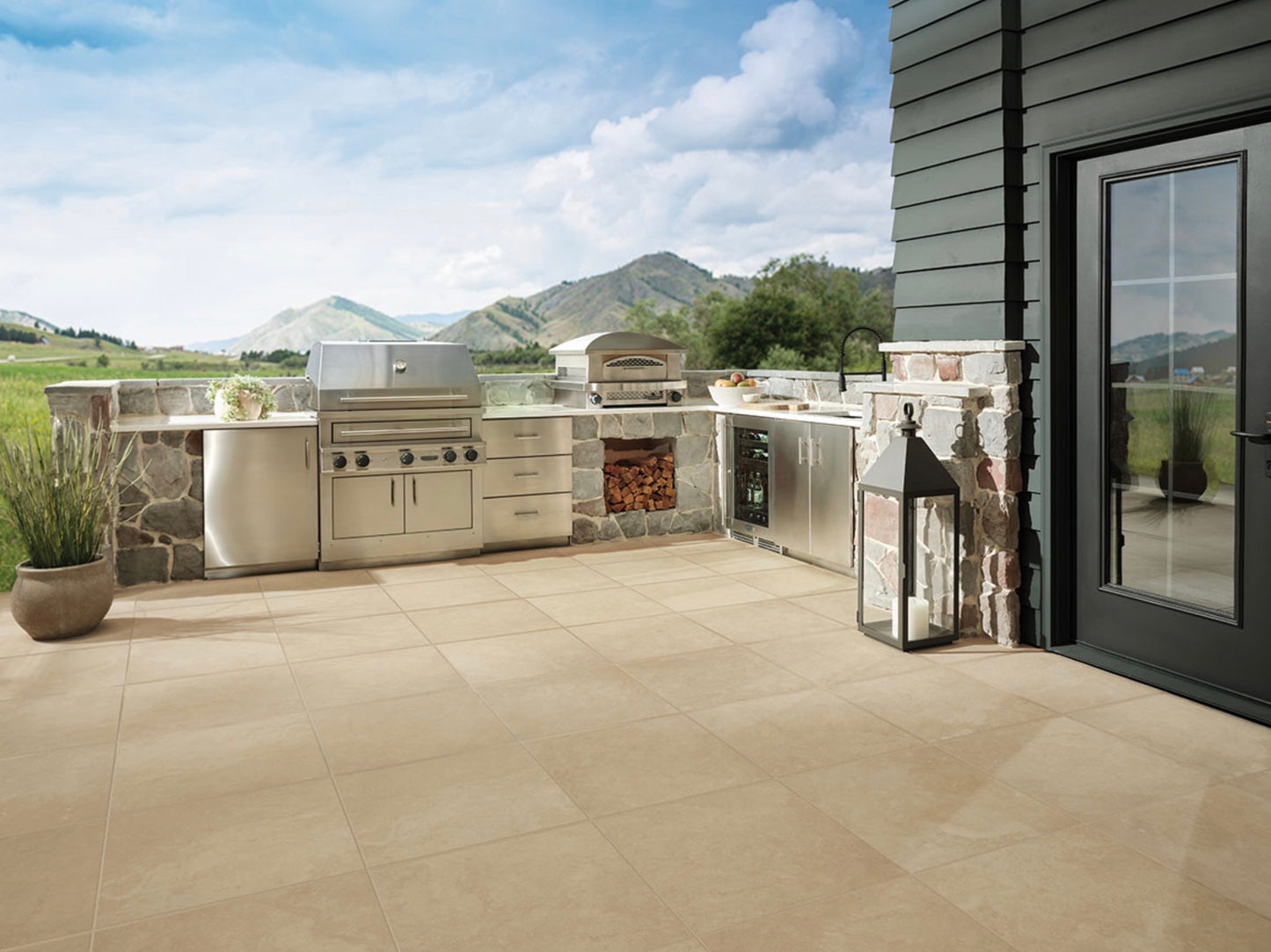Tierra Beige™ Arterra® Series: 24" x 24" x 2cm Matte Porcelain Outdoor & Indoor Paver