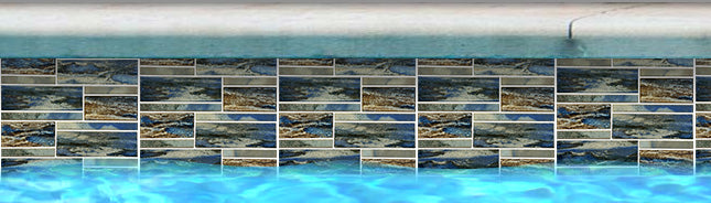 Fujiwa Omega Series: Aqua Terra Glossy Porcelain Pool Tile