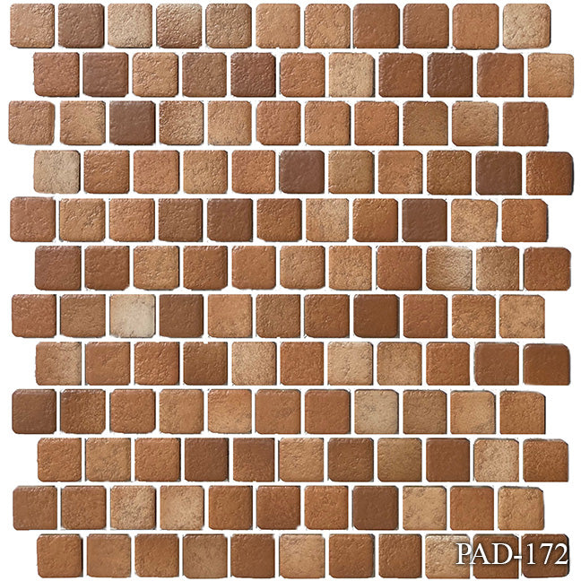 Fujiwa Pavo Series: 1" x 1" Brown Porcelain Mosaic Pool Tile