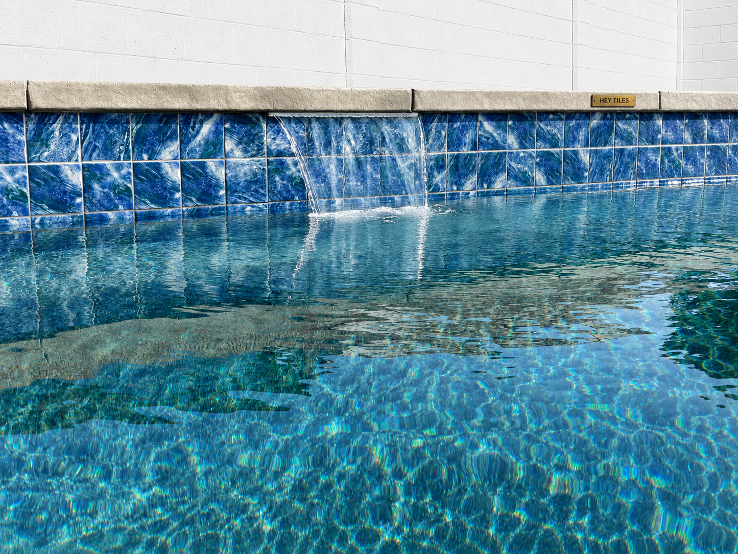 Fujiwa Rio Series: Persian Blue Glazed Porcelain Pool Tile