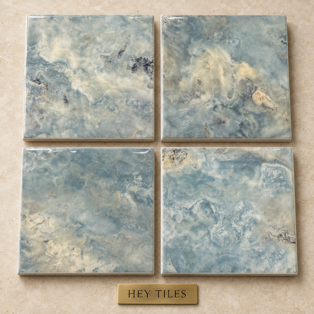 Fujiwa Rio Series: Sunset Blue Glazed Porcelain Pool Tile