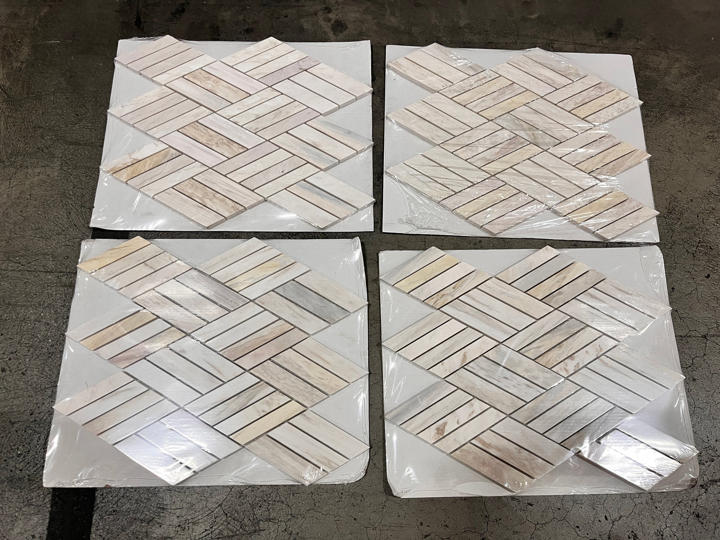 MSI Angora Rhombus 12.45 in.x10.83 in.x10 mm Polished Marble Mosaic