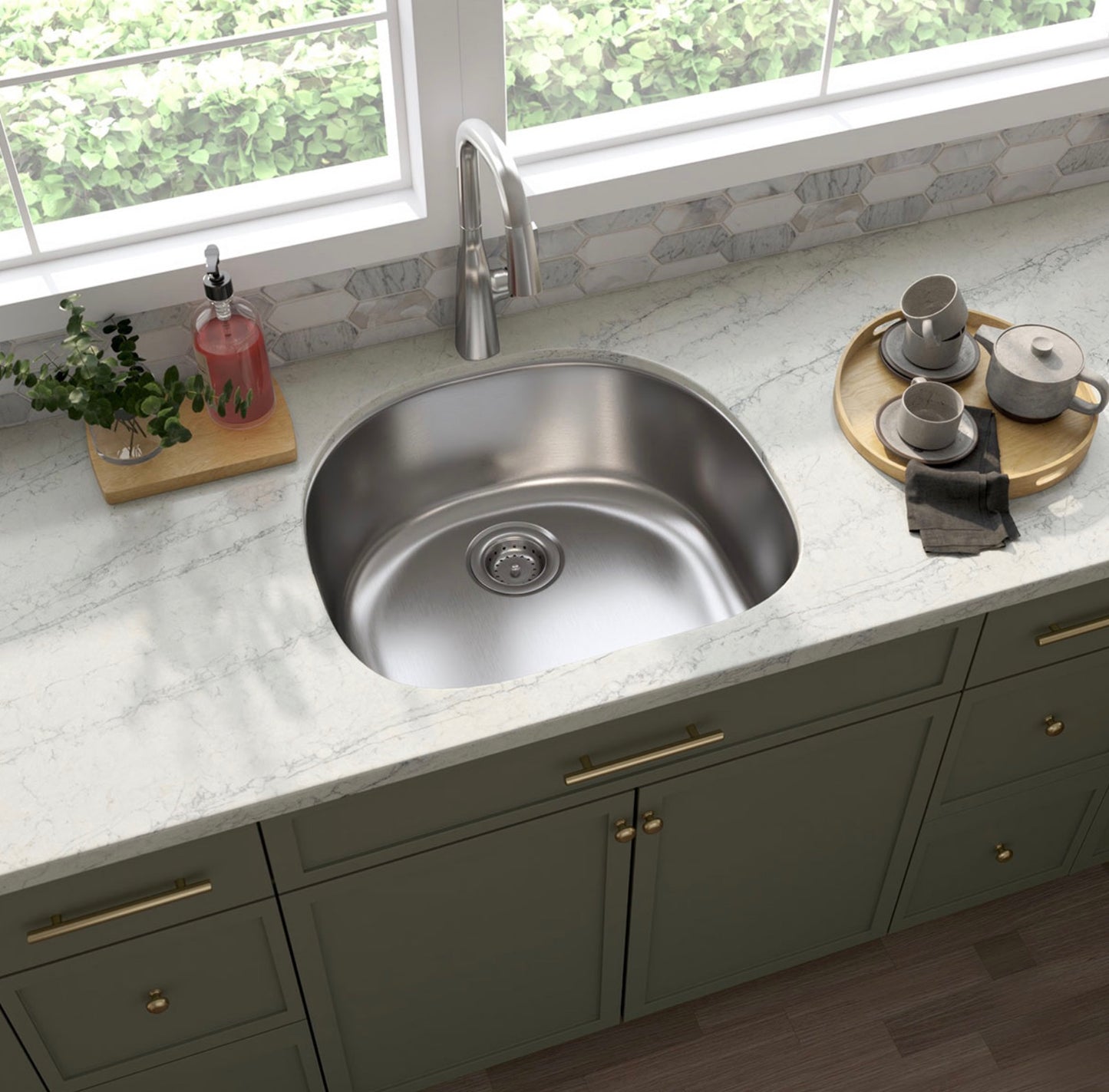 MSI Single Bowl 18G Drawn 2321 Stainless Steel Undermount Sink