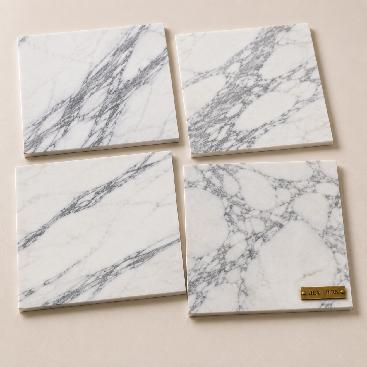12x12, 3/8 Arabescato Corchia Deluxe Italian Marble Tile