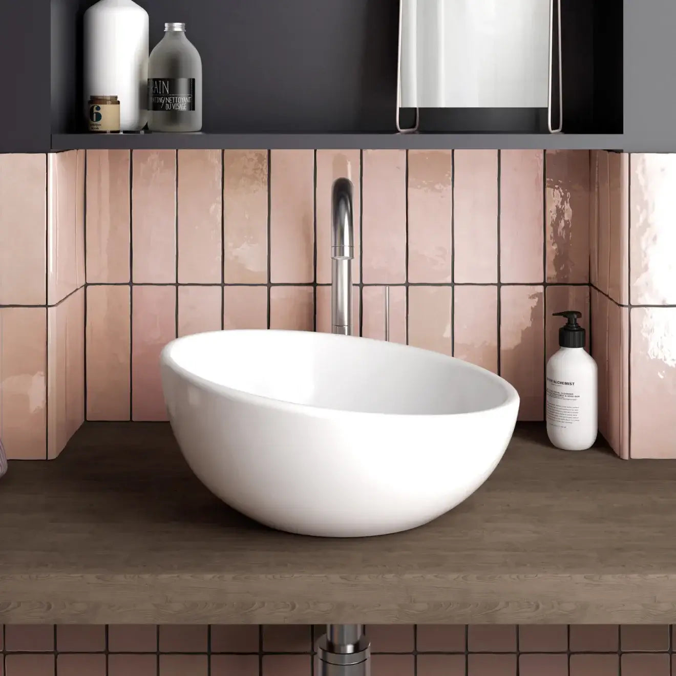 Cloé 2.5" x 8" Glossy Ceramic Tile in Pink