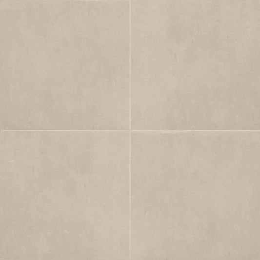 Thaddeus 32x32 matte porcelain tile in almond color, featuring a smooth, warm surface for modern interiors.