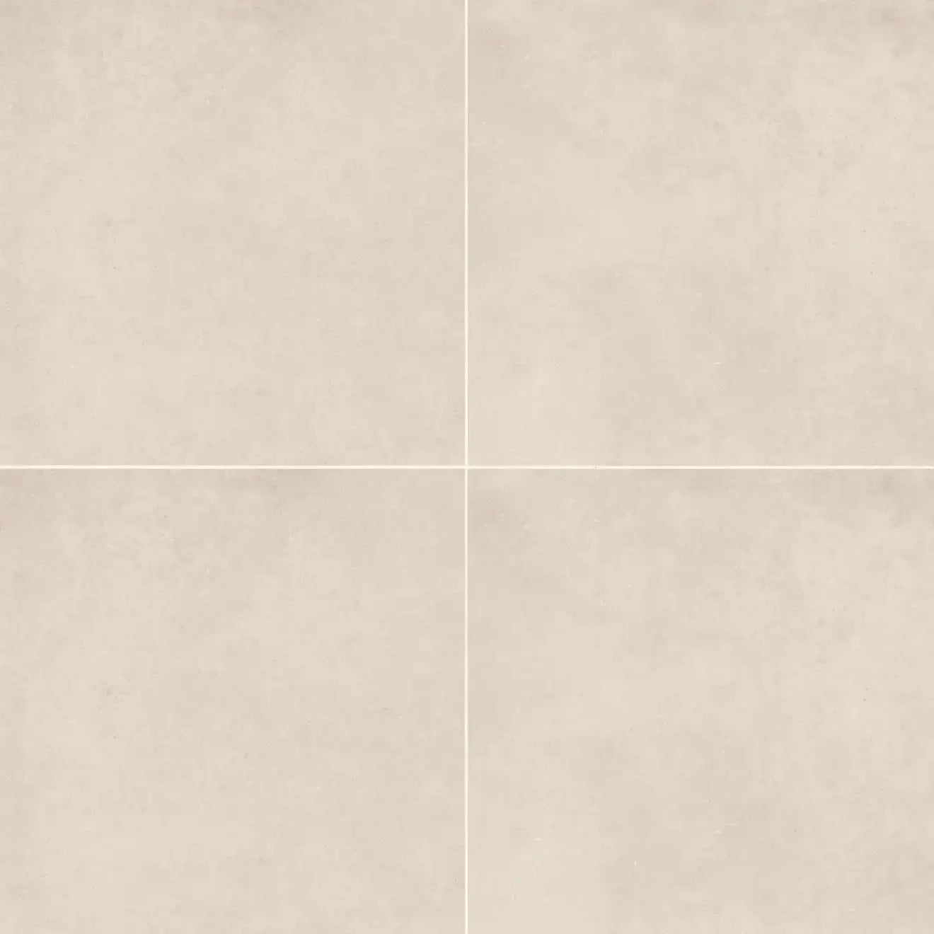 Thaddeus 32" x 32" matte porcelain tile in Creme, showcasing a smooth, non-reflective surface ideal for elegant interiors.