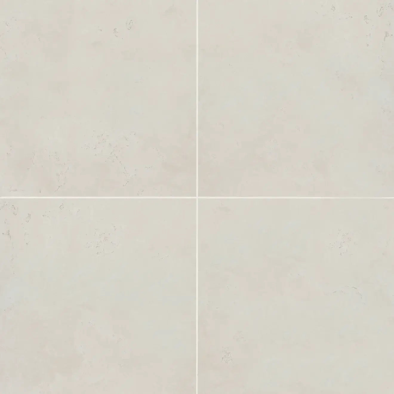 Thaddeus 32" x 32" matte porcelain tile in white, featuring clean lines and a modern aesthetic.
