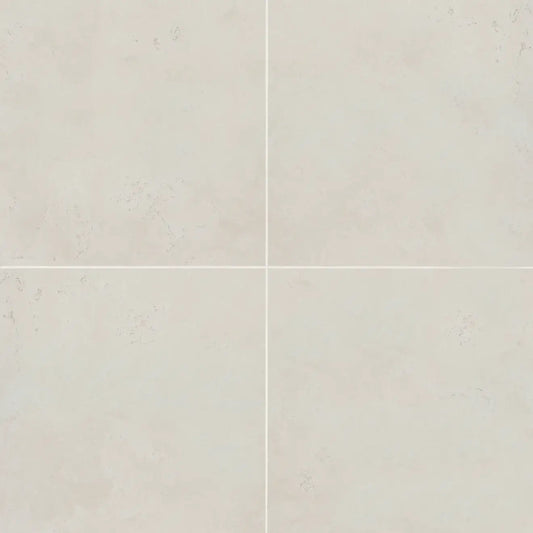 Thaddeus 32" x 32" matte porcelain tile in white, featuring clean lines and a modern aesthetic.
