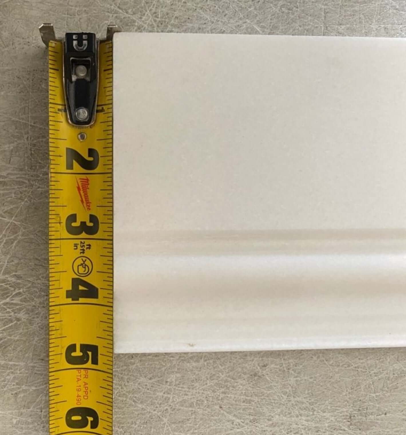 Thassos White Marble Polished Baseboard Skirting Molding 4 3/4x12