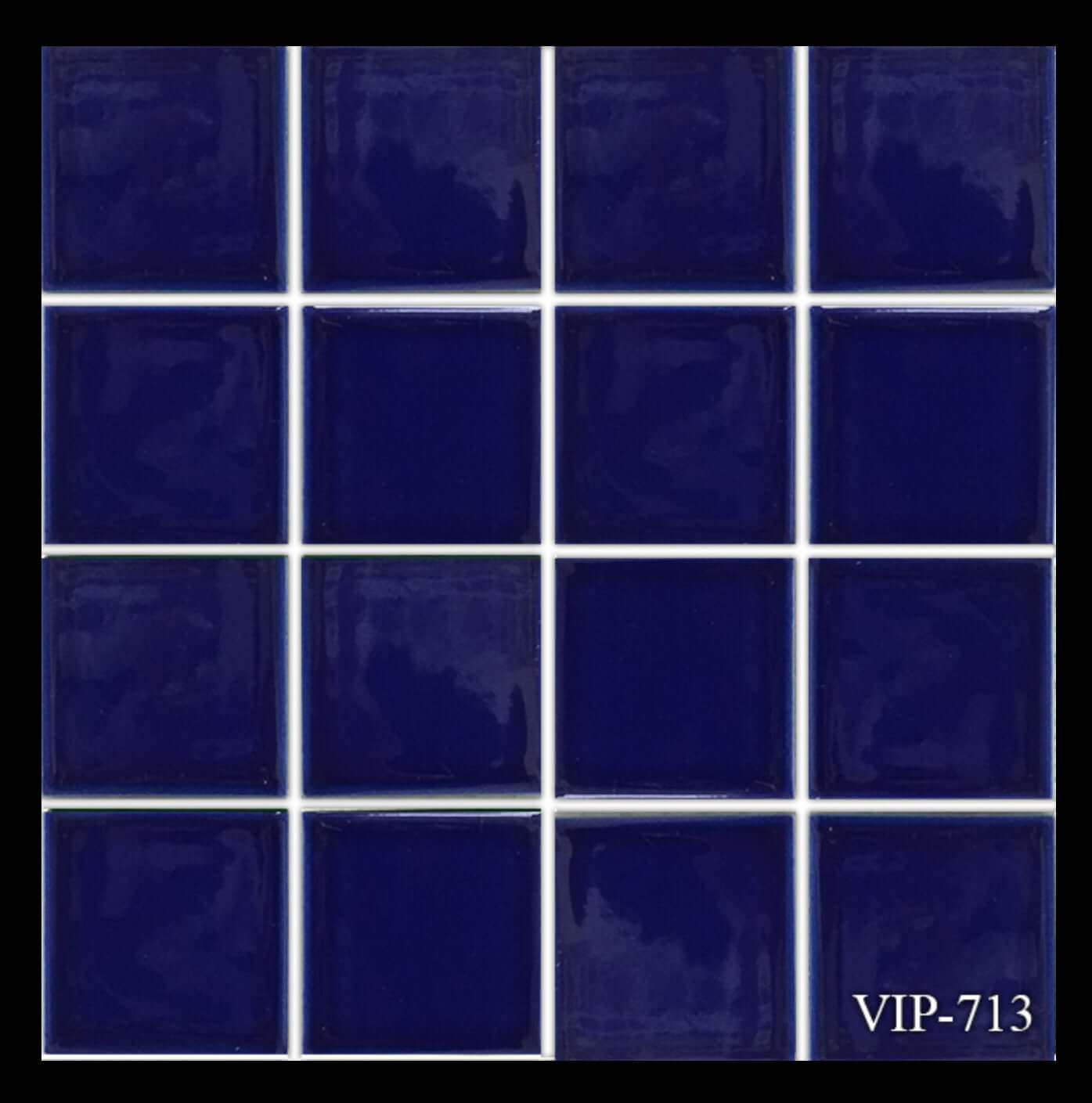Fujiwa Tile VIP 3x3 Series, Cobalt Blue Pool Rated Mosaic