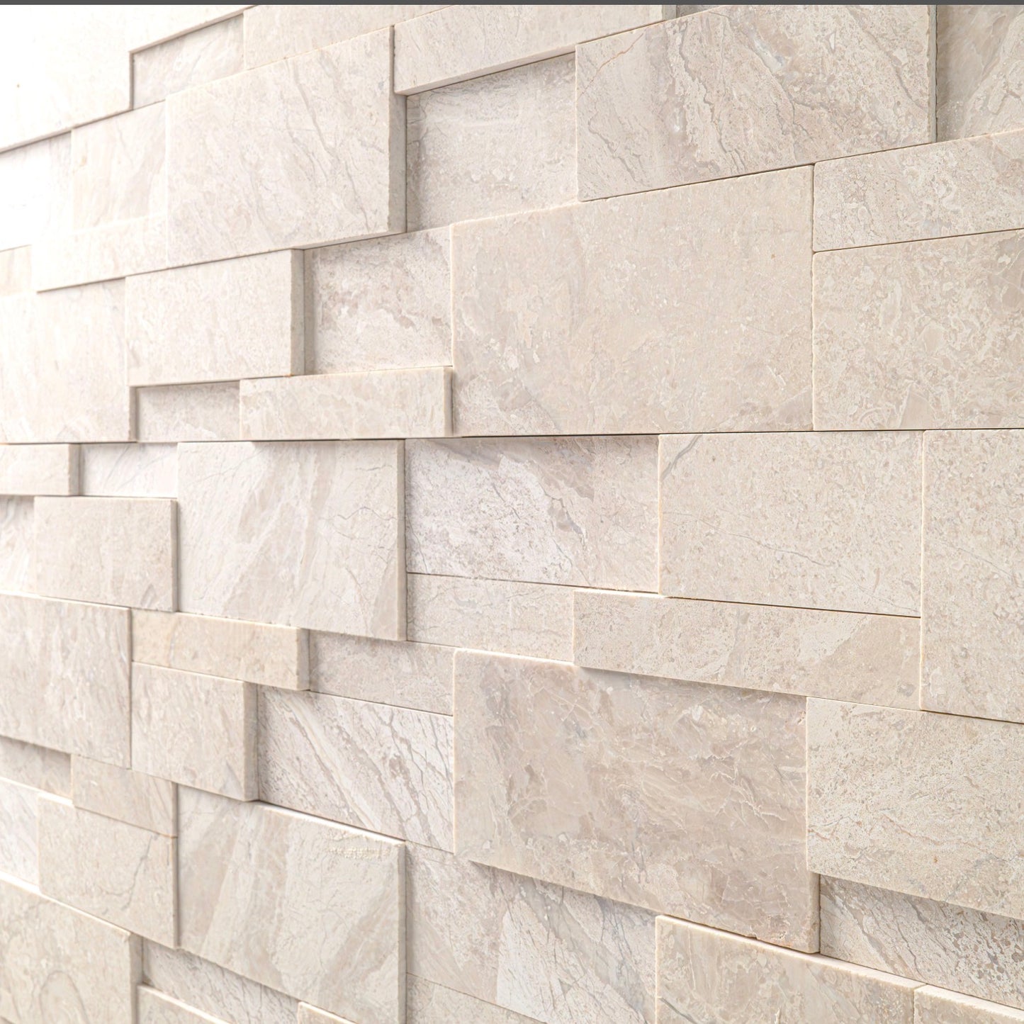 Royal Cream 3D Honed Marble Corner Panel | MSI