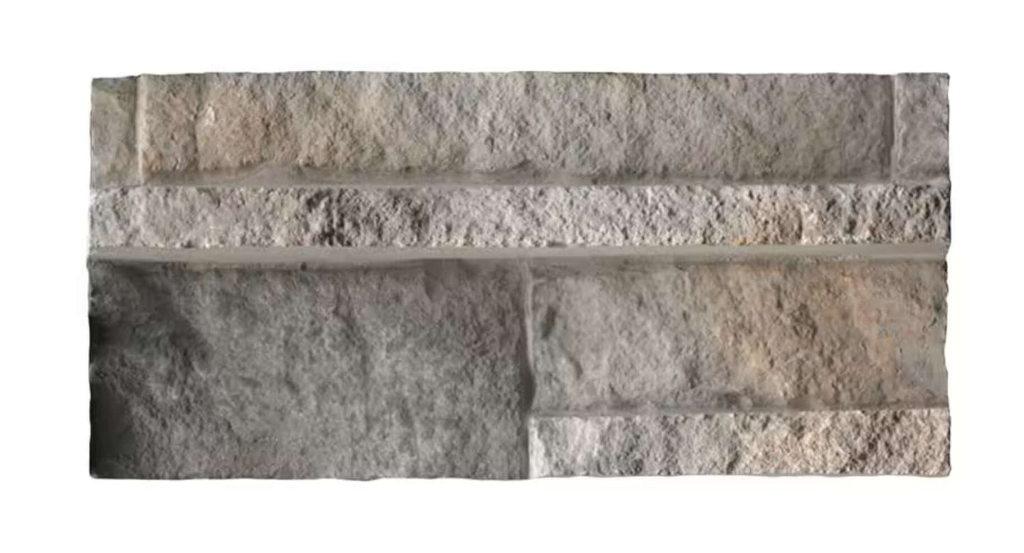 Terrado Ashbury Shadow 4” x 20” in. Natural Finish Cement Stone Look Ledger Panel Wall Tile