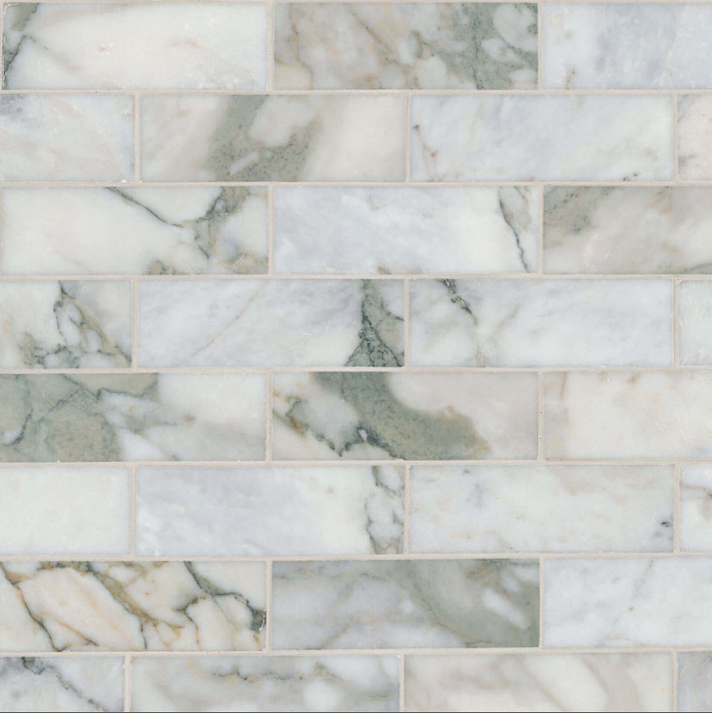 2x6 Calacatta Green Marble Honed Mosaic Tile
