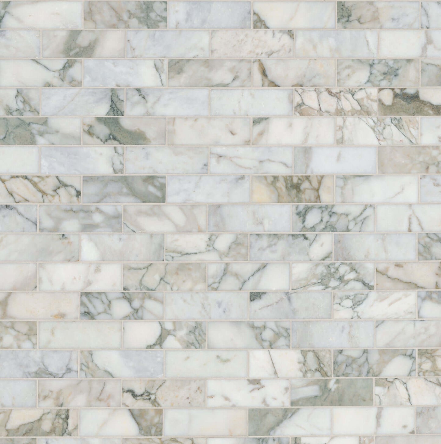 2x6 Calacatta Green Marble Honed Mosaic Tile